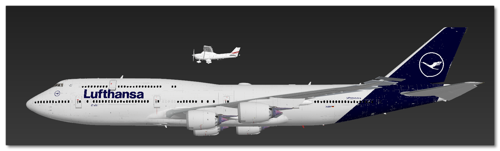 Size On Screen Example Of A Boing 747 And A Cessna