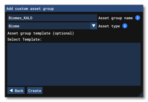 Adding A Biome Asset Group 