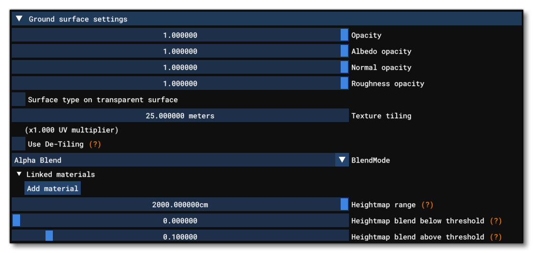 The Ground Surface Settings