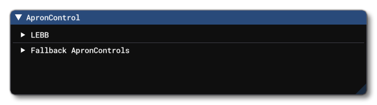 The Apron Control Debug Window