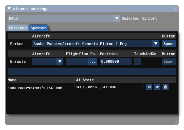 The Spawner Tab Of The Parking Occupation Window