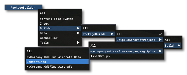 Package Builder Menu Hierarchy After Building A Package