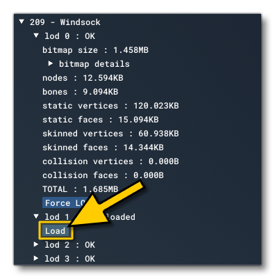 The Load Button For A SimObject LOD