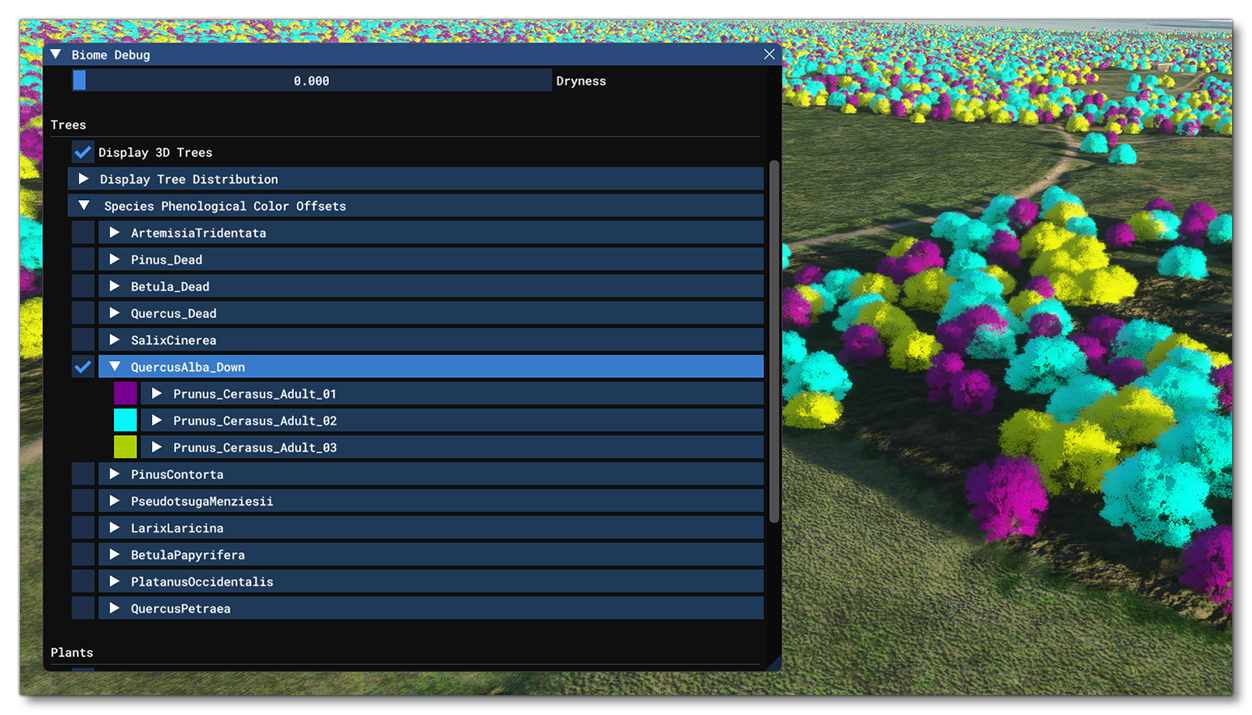 The Phenological Colour Offsets Debug