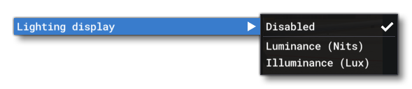 The Lighting Display Sub-Menu