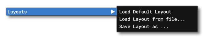 The Layouts Sub-Menu