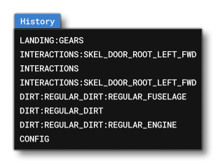 Behaviour Debug History Menu