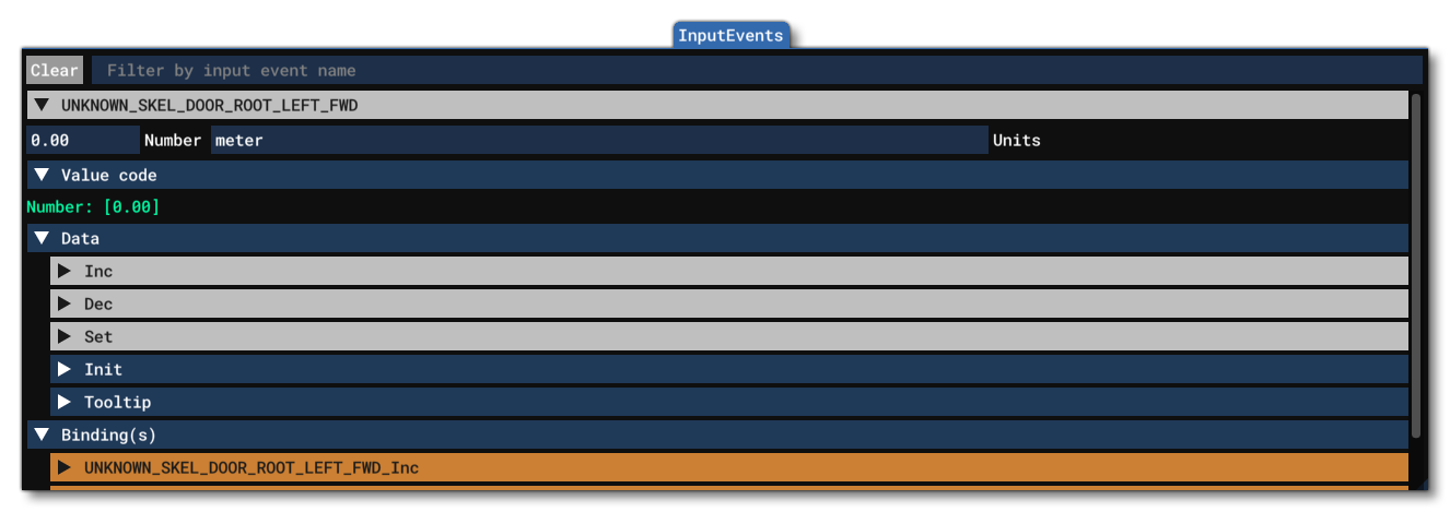 The InputEvents View Tab The InputEvents View Tab