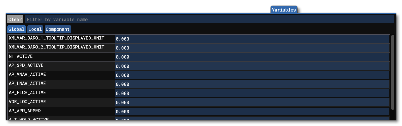 The Variables View Tab The Variables View Tab