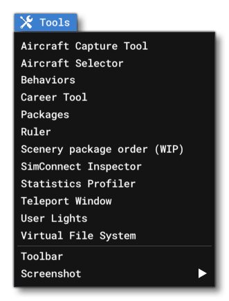 The Tools Menu