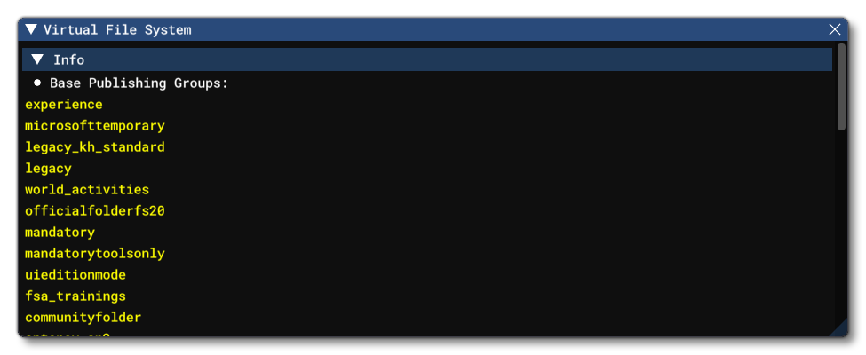 The Virtual File System Information Section