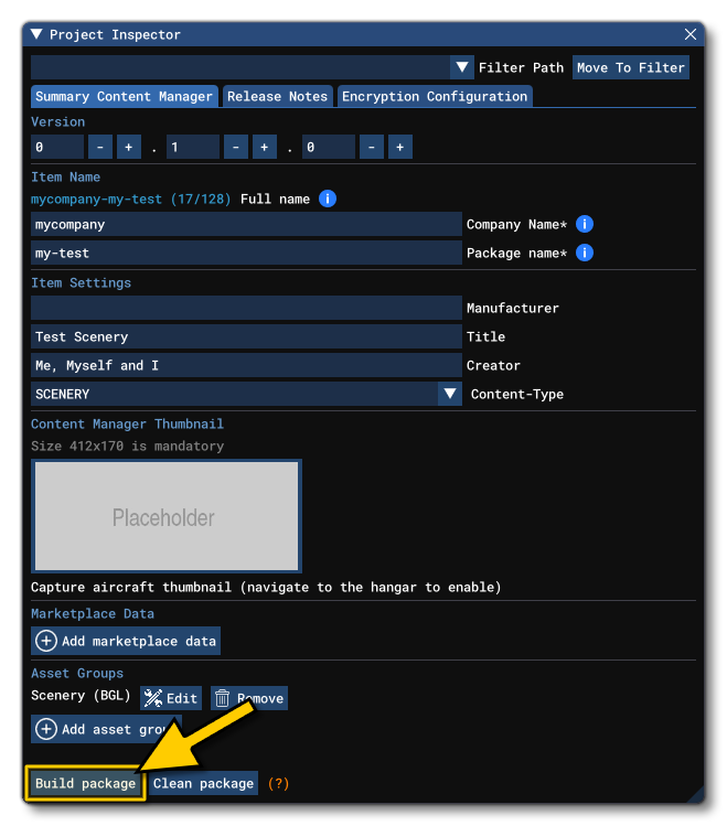 The Build Button In The Inspector For A Package The Build Button In The Inspector For A Package