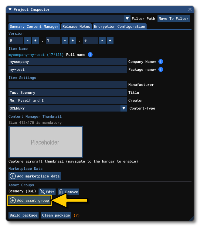 Add More Asset Groups To A Package Add More Asset Groups To A Package