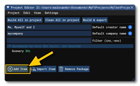 The Add Item Button In The Project Editor The Add Item Button In The Project Editor