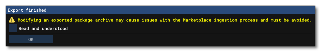 Marketplace Ingestion Warning