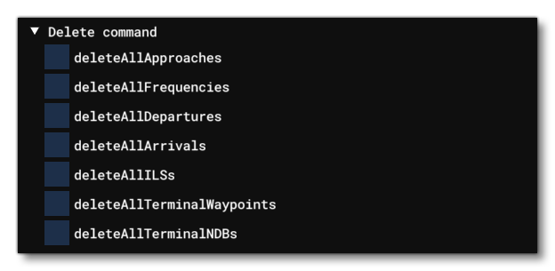 The NavData Delete Commands