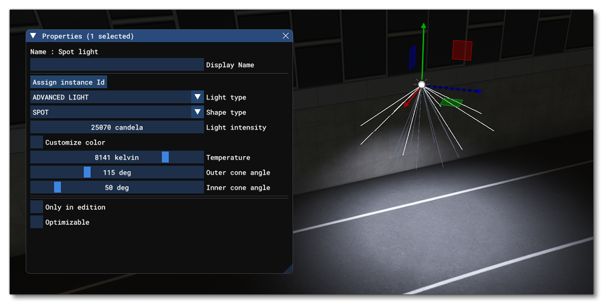 The Advanced Spot Light Type With Properties