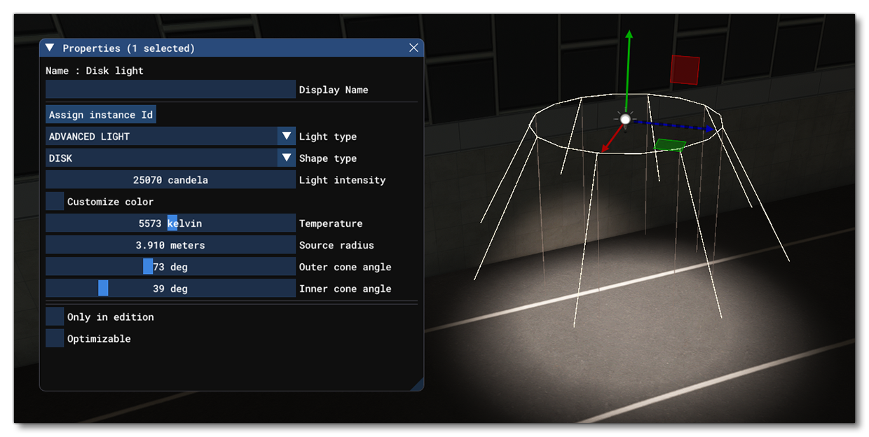 The Advanced Disk Light Type With Properties