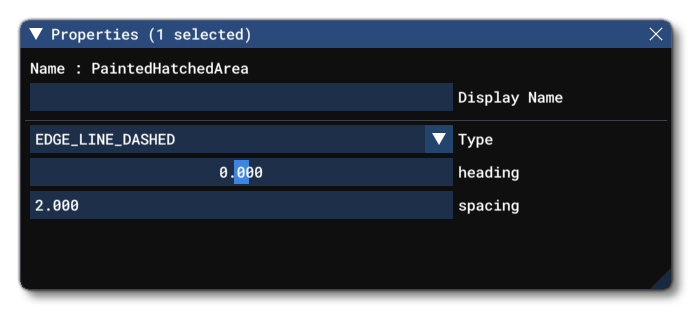 The Painted Hatched Area Object Properties