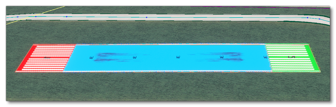 Base And Tile Marks Material On A Runway Object