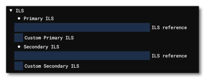 The ILS Settings For A Runway Object