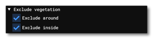 The Exclude Vegetation Options For A Taxway Path Object