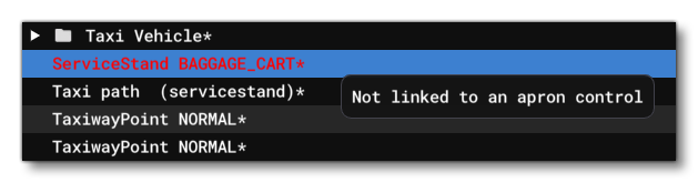 The Scenery Editor Showing An Error For A Service Stand