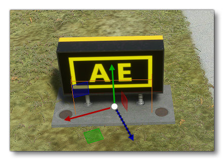 A Taxiway Sign Object Placed In The World