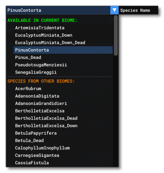 The Available Tree Species