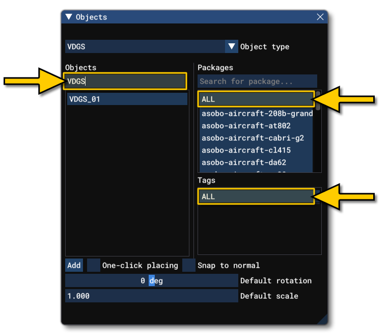 A VDGS Object In The Objects Window Using The Filter