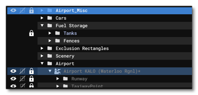 The Object Element Content LIst In The Scenery Editor The Object Element Content LIst In The Scenery Editor