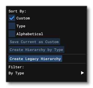 The Filter Options Window For The Scenery Editor The Filter Options Window For The Scenery Editor