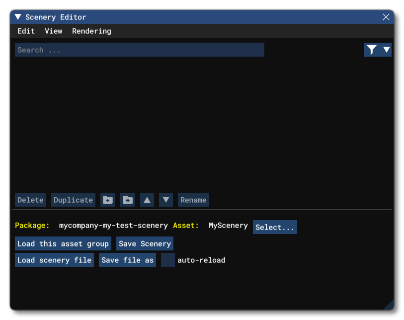 The Scenery Editor Window