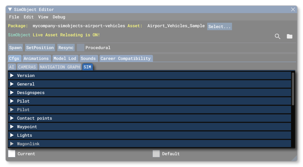 The Sim.cfg Tab In The SimObject Editor The Sim.cfg Tab In The SimObject Editor
