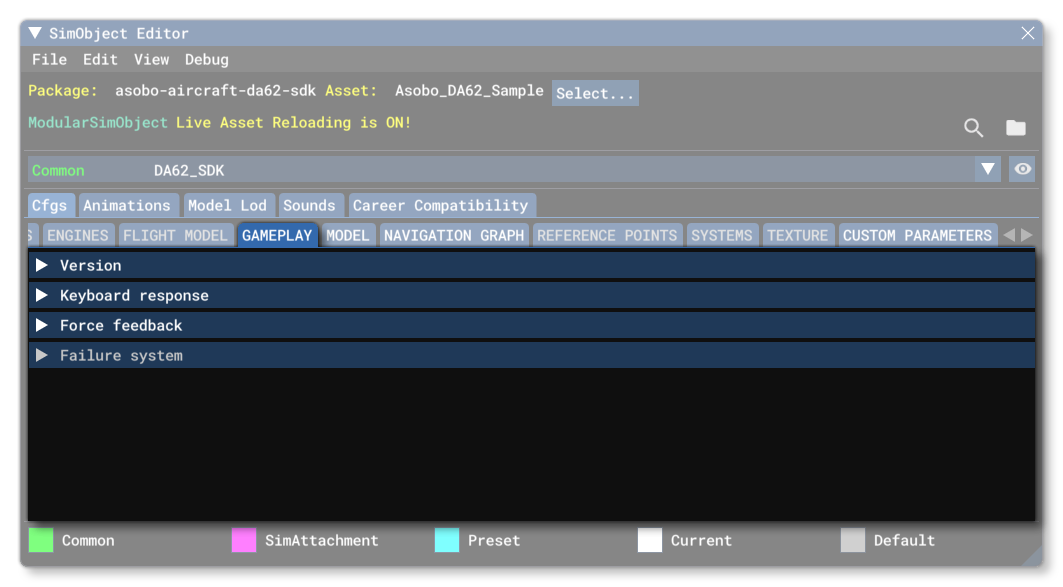The Gameplay.cfg File Tab In The SimObject Editor The Gameplay.cfg File Tab In The SimObject Editor