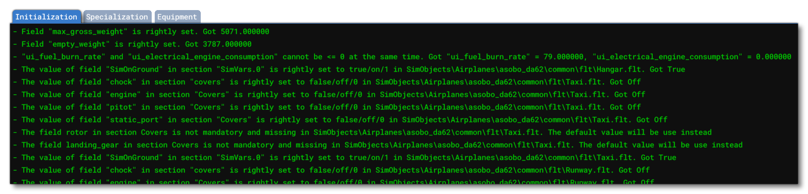 The Initialization Tab