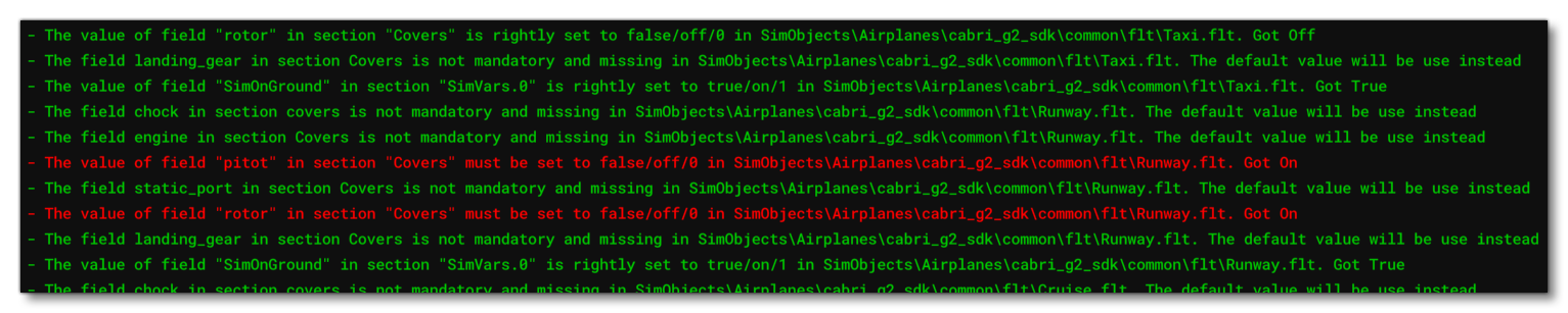 Example Of Errors With The Initialisation Files
