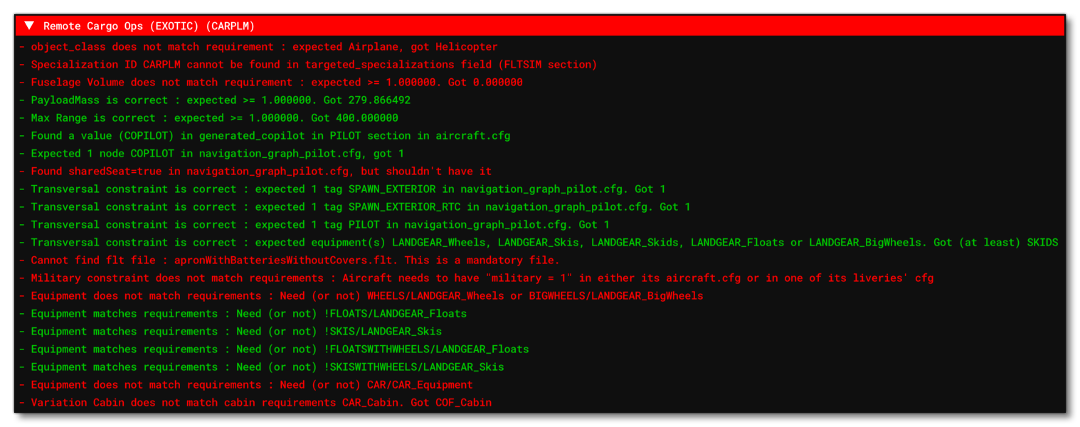 Example Of A Mission Specialization Incompatiblity Errors