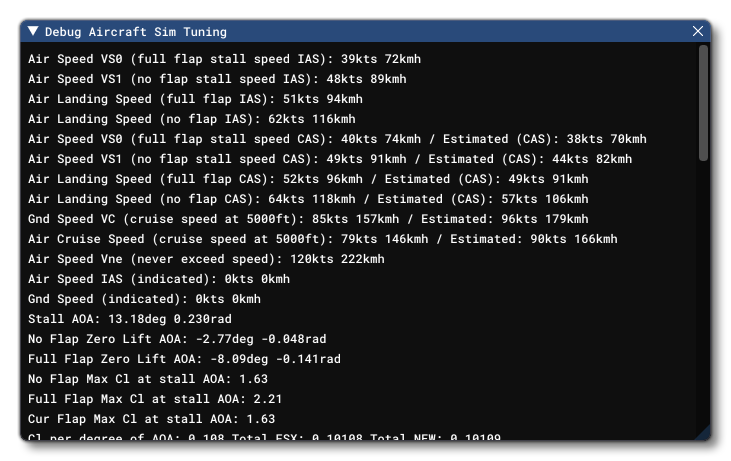 The Sim Tuning Window