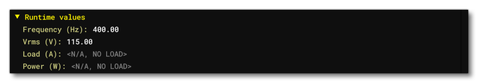 The Runtime Values Section For A Generator