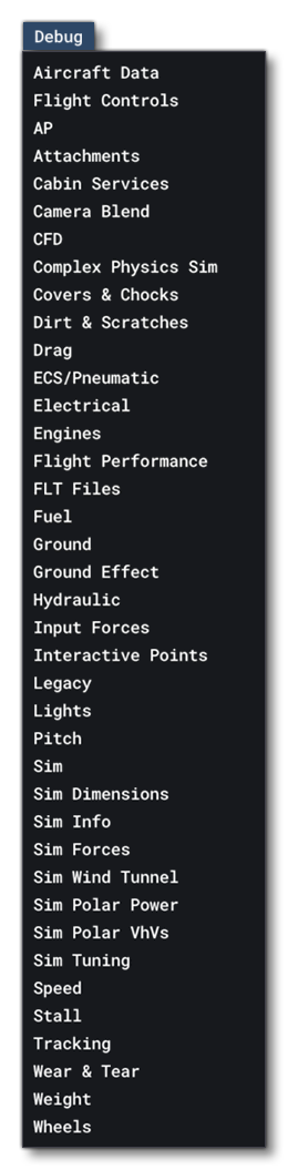 SimObject Editor Debug Window