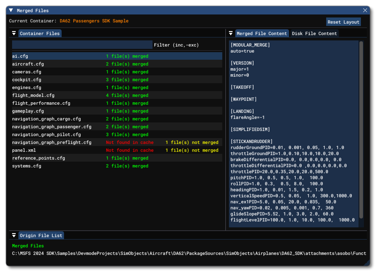 The Merged Files Window