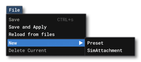 The File Menu In The SimObject Editor