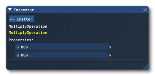 The Inspector Window Inputs For The Multiply Node