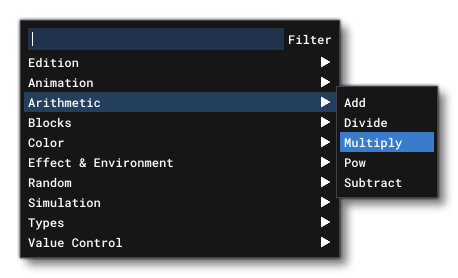 The Right-Click Add Menu For The Node Graph