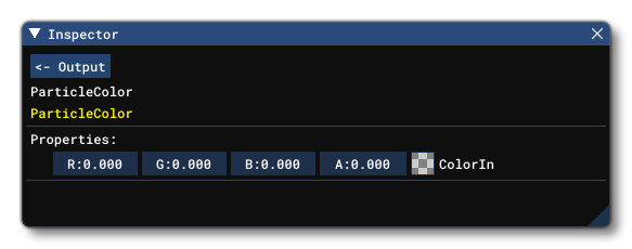 The Particle Colour Parameters In The Inspector