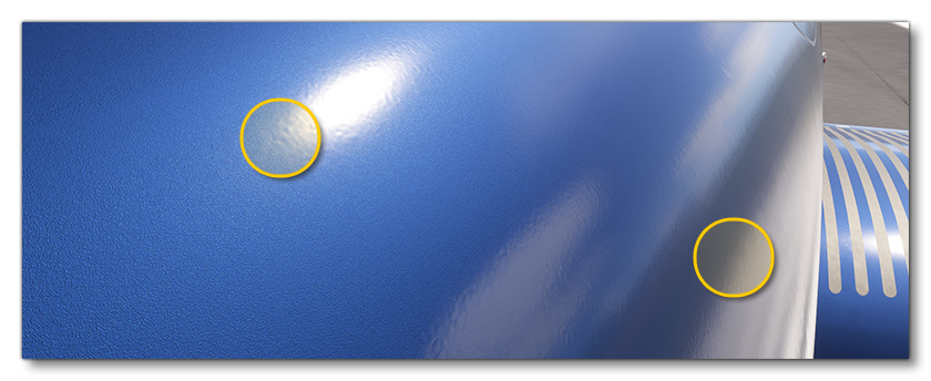 Example Of "Orange Peel" Effect Applied Using The Clearcoat Normal Map