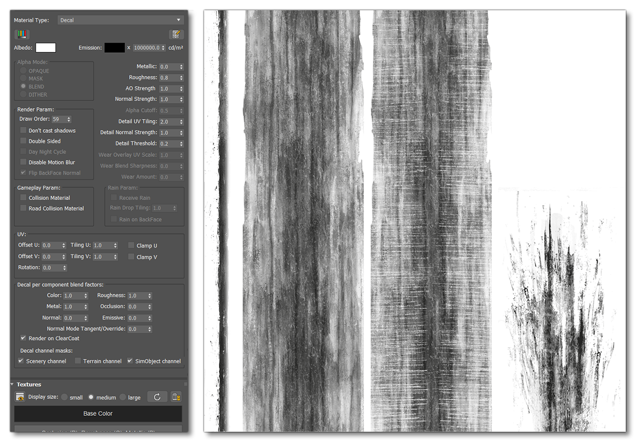 The Decal Material Setup And Texture For Runway Dirt The Decal Material Setup And Texture For Runway Dirt
