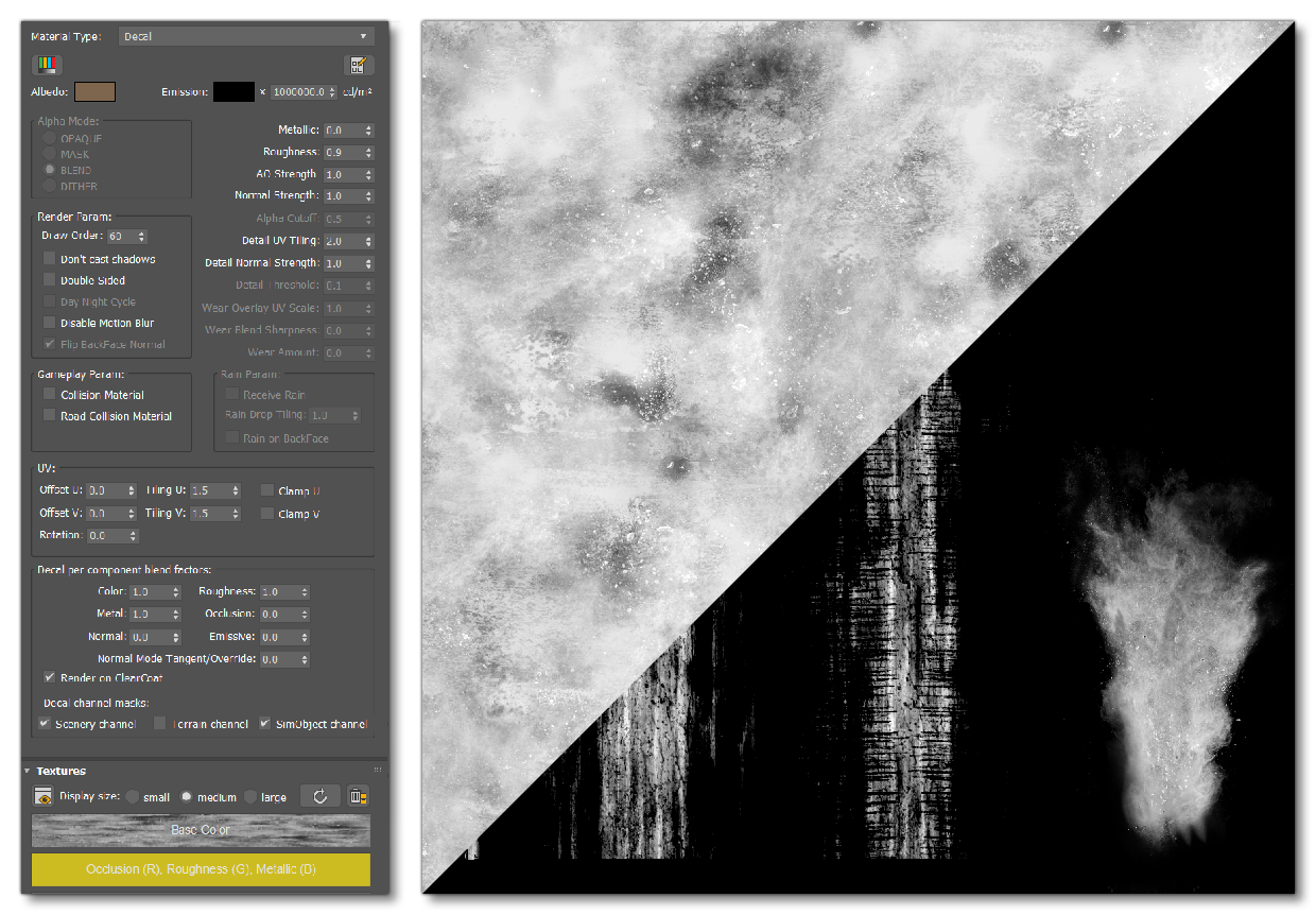 The Decal Material Setup And Texture For Simple Dirt The Decal Material Setup And Texture For Simple Dirt