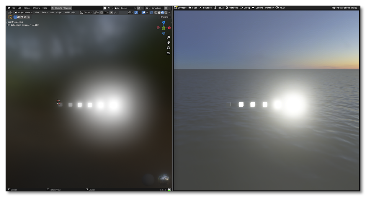 Example Showing The Blender Viewport Side-by-Side With The Simulation Example Showing The Blender Viewport Side-by-Side With The Simulation